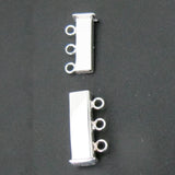Sterling sil 20x5mm 3 row mag clasp 1p