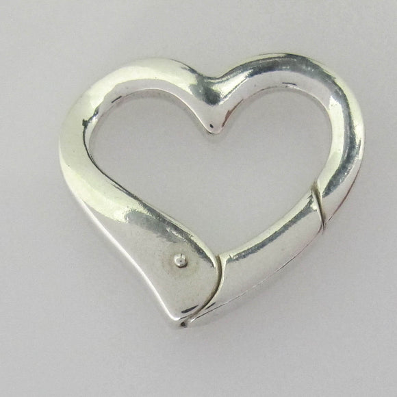 Sterling Sil 22mm heart clasp 1pc