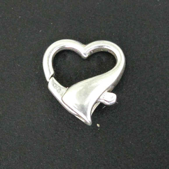 Sterling Sil 15mm heart clasp 1pc
