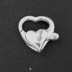 Sterling Sil 12mm heart clasp 1pc