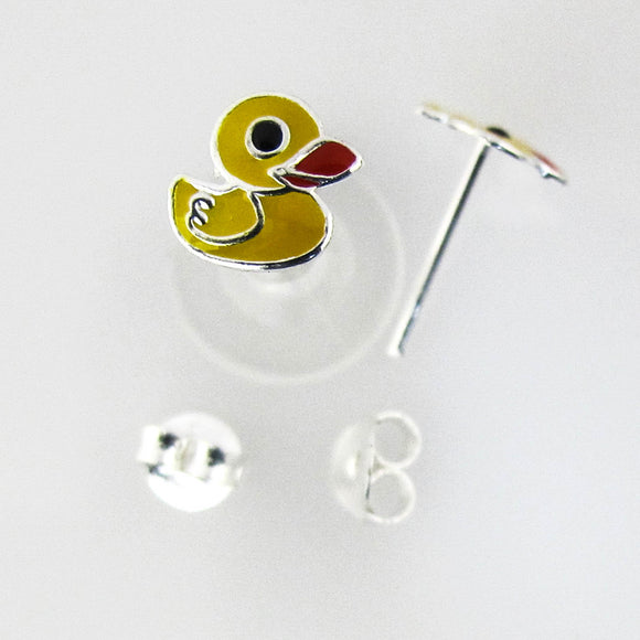 Sterling sil 8mm yellow duck 2pcs NFD