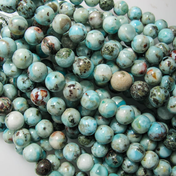 Semi Prec 8mm rnd larimar 22pcs
