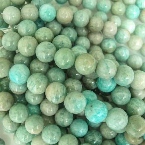 Semi prec 10mm rnd AMAZONITE 18pcs