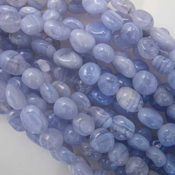 Semi Prec 10mm Nugget Blue Lace A 19pc