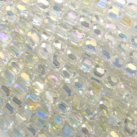 Cg 9x8mm faceted Clear AB 24pcs