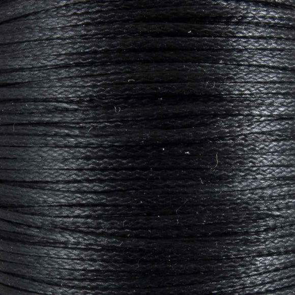 Waxed 1mm cord flat black 250+metres