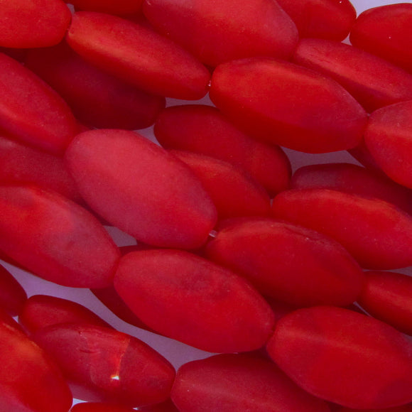 Cz 15x8mm shield opaque Matt Red 13pcs