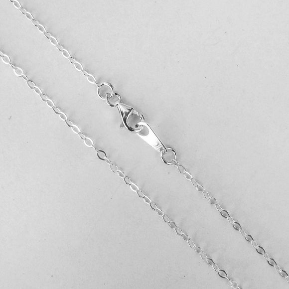 Sterling Silver 3x2mm Necklace 50cm