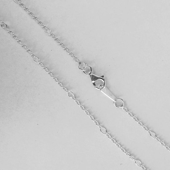 Sterling Silver 2x2mm Necklace 50cm