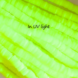 Clay 6mm heishi NEON UV YELLOW 40 cm