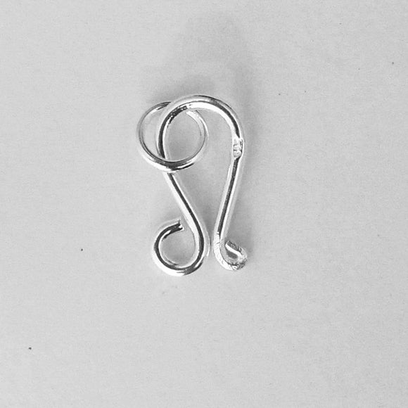Sterling sil 13mm B Twist hook+ring 1set