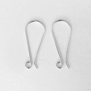 Sterling sil 25mm x1mm E/HOOK simple 2pc