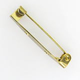 Metal 32mm brooch back brass 10pcs
