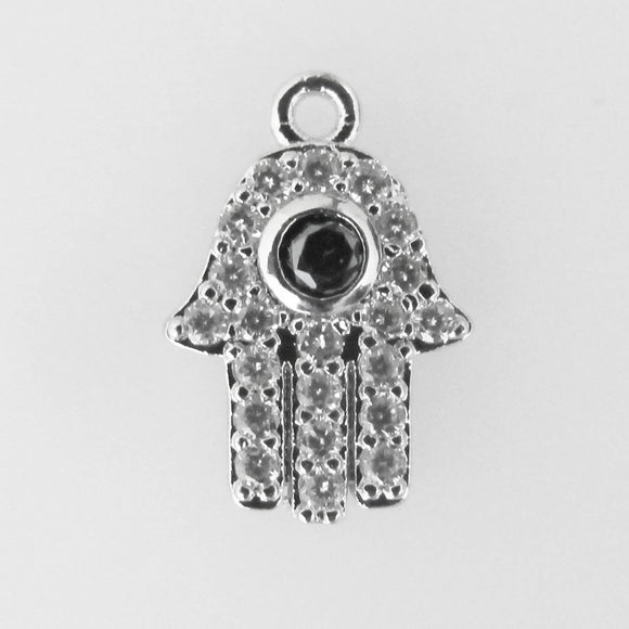 Metal 12mm Hamsa diamantes NKL 2pcs
