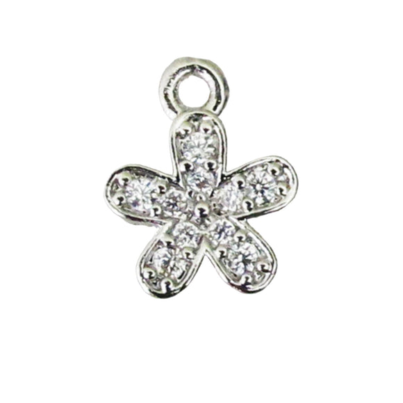 Metal 12mm flower diamante NF NKL 2pcs