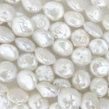 Semi Prec 12mm coin thick pearl nat 32pc