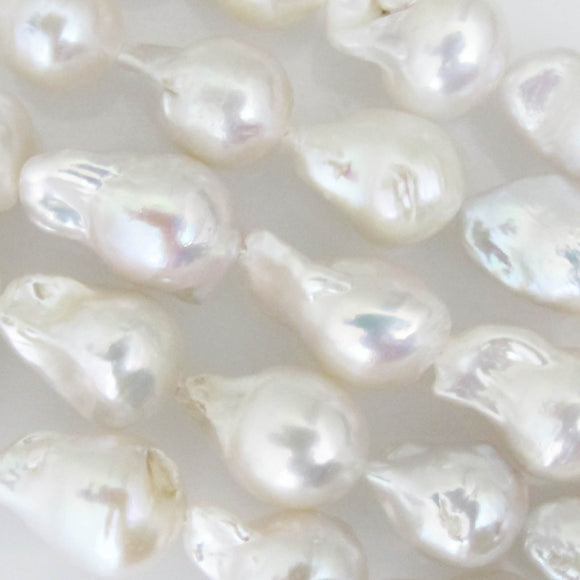 Semi Prec 18mm drop pearl baroque 20pc
