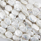 Semi prec 20x15mm oval flat pearl 20pcs