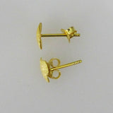 Sterling Sil 14K 8mm heart E/R Sparkl 2p