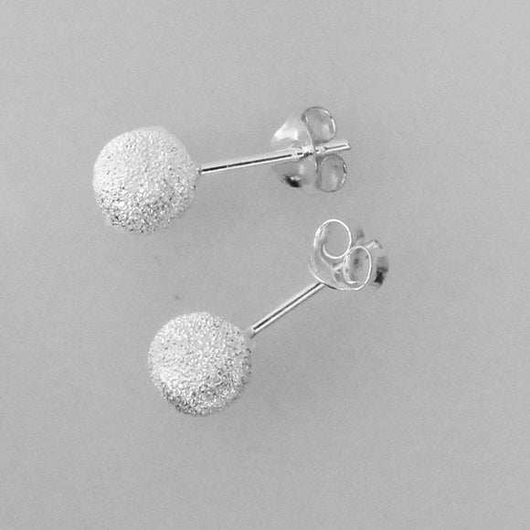 Sterling Sil 6mm ball stud Sparkle 2pcs