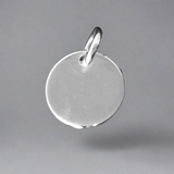 Sterling sil 12mm round charm + ring 1pc