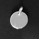 Sterling sil 12mm round charm + ring 1pc
