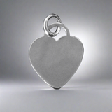 Sterling sil 15mm heart charm + ring 1pc