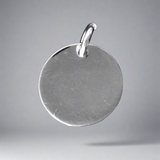 Sterling sil 15mm round charm + ring 1pc