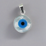Sterling sil 10mm EVIL EYE + bail 1pc