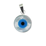 Sterling sil 10mm EVIL EYE + bail 1pc