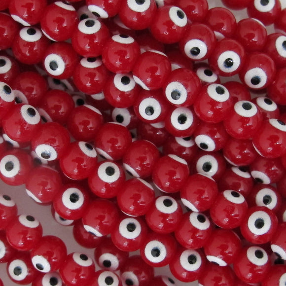 Cg 6mm rnd eye bead cherry red 32pc