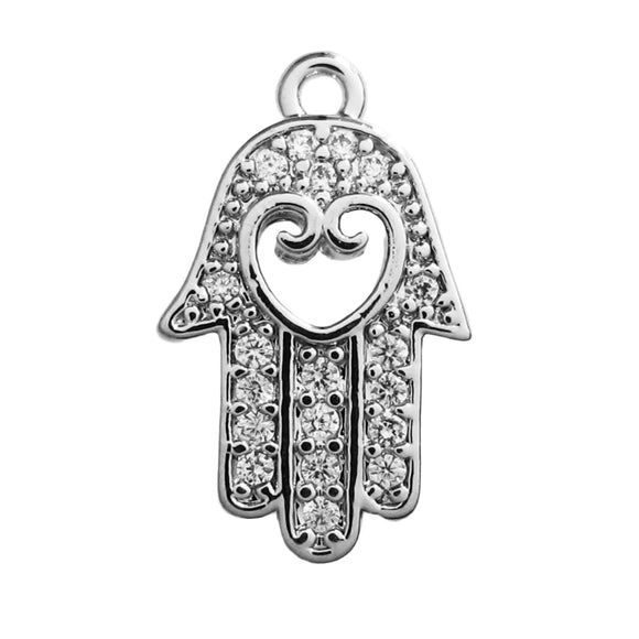 Metal 12mm Hamsa Hand NF Nickel 2pcs