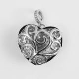 Metal 22mm puffy heart diam NF Nkl 1pc