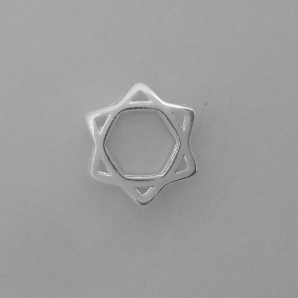 Metal 12mm Star of David NF SILVER 10pcs