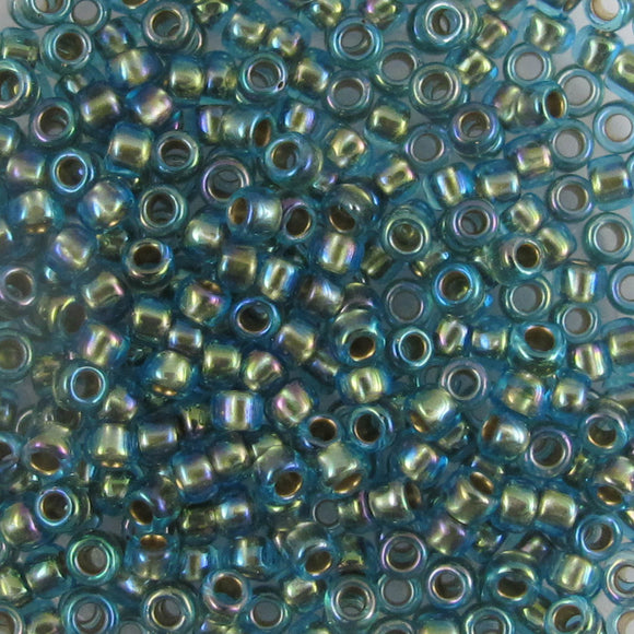 Toho #8 995 rnd ins lin gold aqua ab 10g
