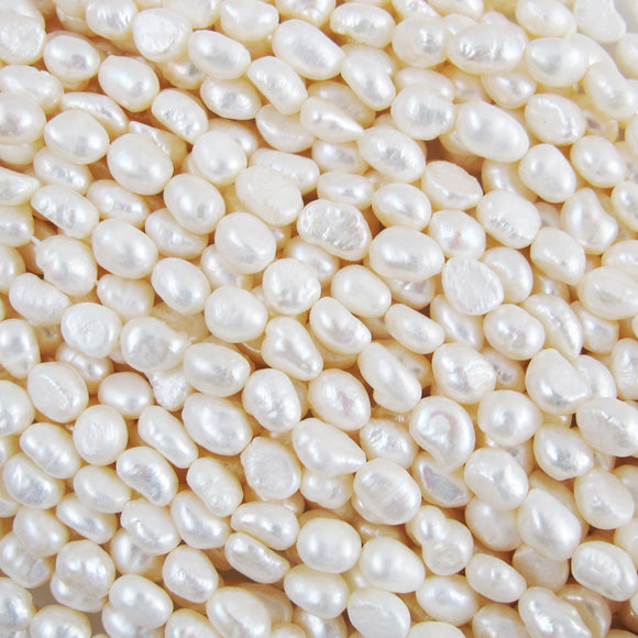 Semi Prec 9x6mm flat baroque pearl 42+p