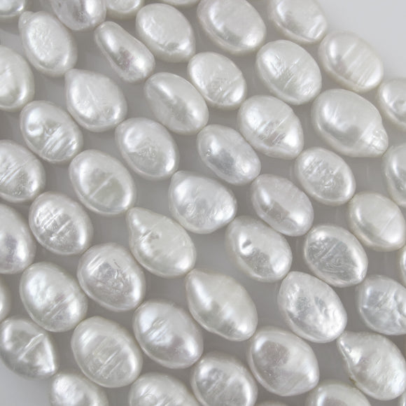 Semi Prec 13x10mm oval flat pearl 25+pc