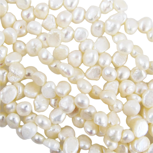 Semi Prec 5x10mm drop flat pearl 76+pcs