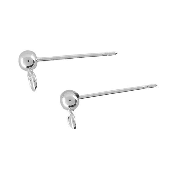 metal 3mm ball stud/loop NF SILVER 8pcs