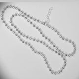 Metal 4mm rnd BALL CHAIN 55cm NF SIL 1pc