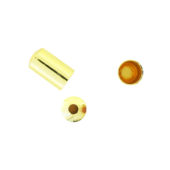 Metal 2.5mm cord end HQ NF GOLD 20pcs