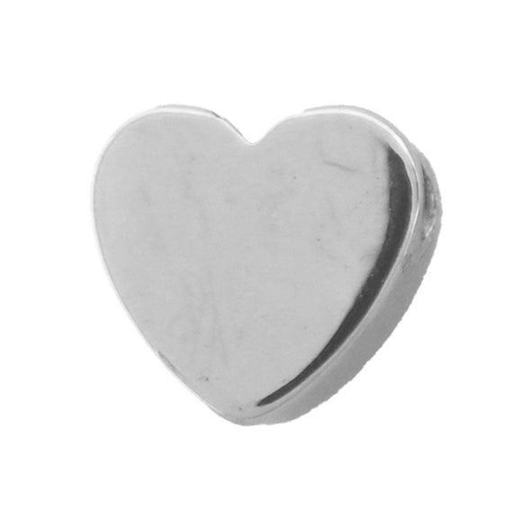 Metal 6mm heart HZONTAL H HQ SILVER 10pc
