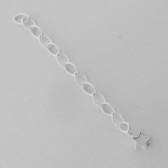 Sterling Sil 4cm ext chain Silve star 1p