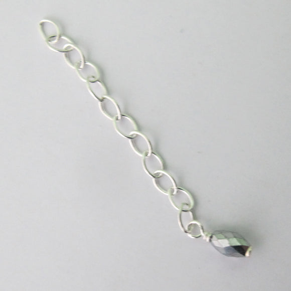 Sterling Sil 4cm ext chain Oval hem 1p