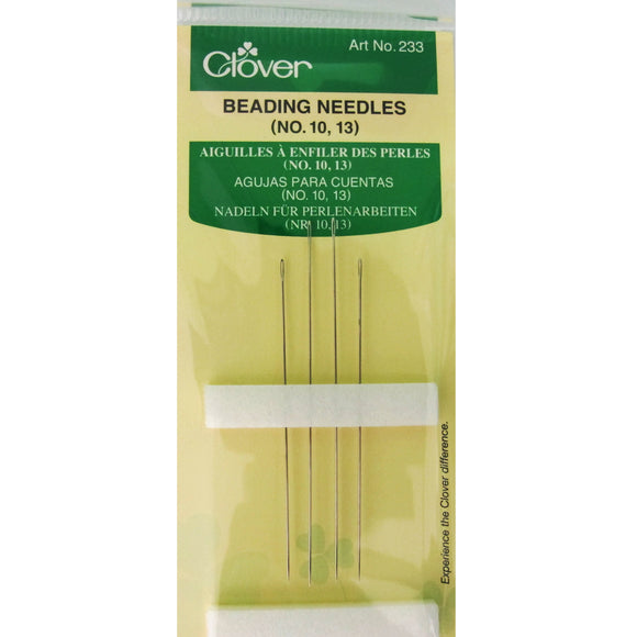 Beading Needles 4pcs size10-13 Clover 1set