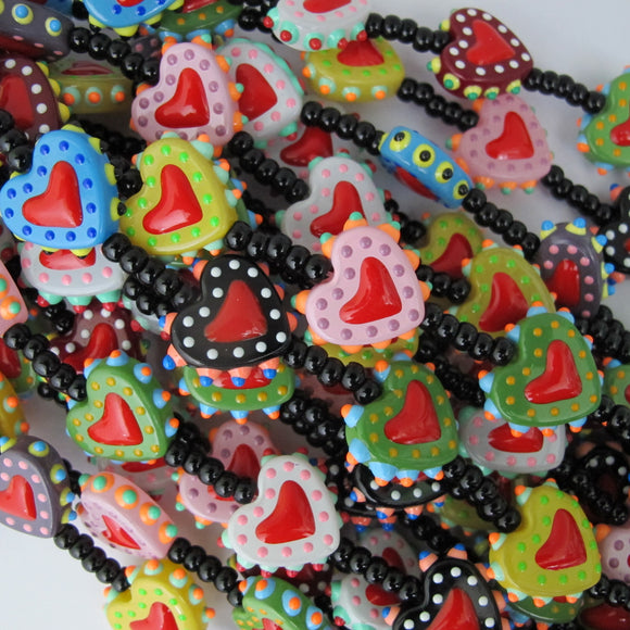 Retro K9 16x20mm heart V Hole Multi 6p