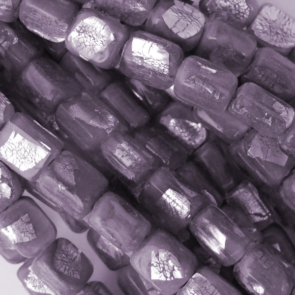 H/Made 9x4mm rect opq silver lavende 22p NFD