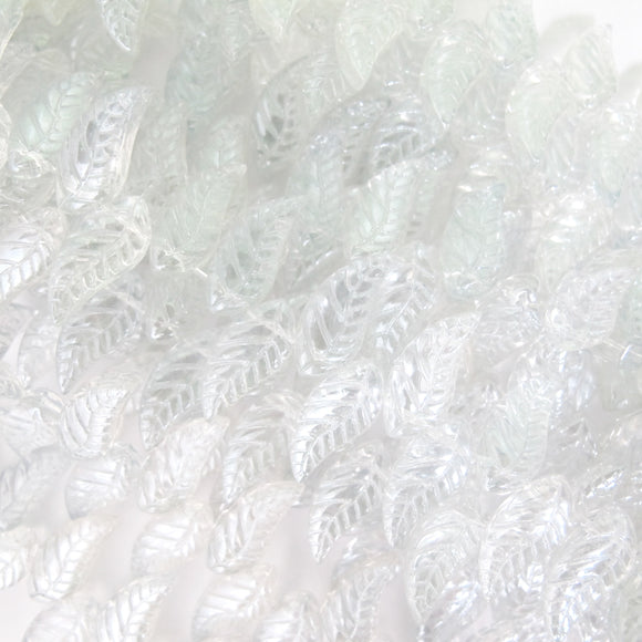 Cg 8x18mm leaf glass clear 30pcs