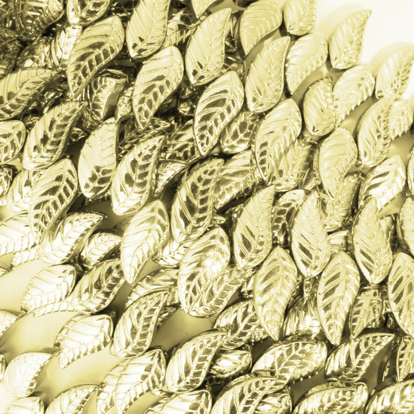 Cg 8x18mm leaf glass GOLD 30pcs