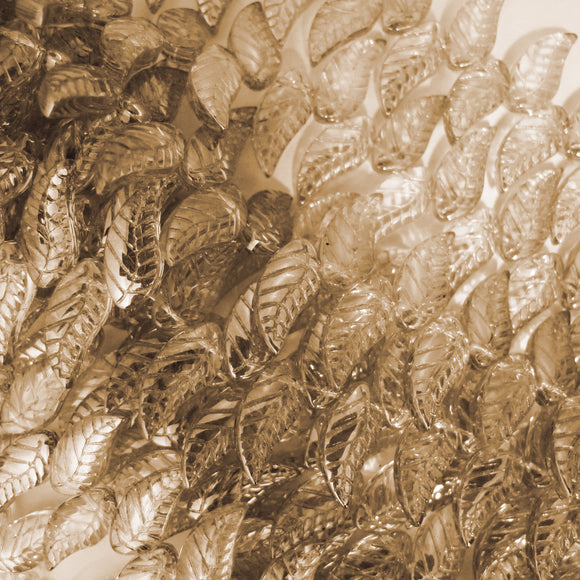 Cg 8x18mm leaf glass GOLDEN SHADOW 30pcs